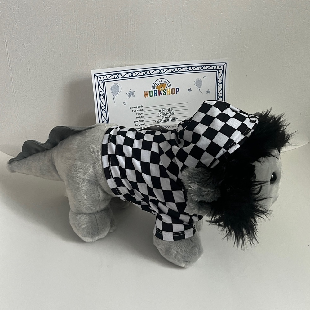 NEW Emo Axolotl Stuffed Animal Check Hoodie Gift Set build a bear BAB - Picture 4 of 15